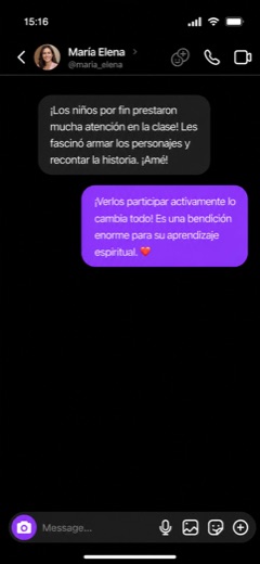 Testimonio por mensaje de María Elena